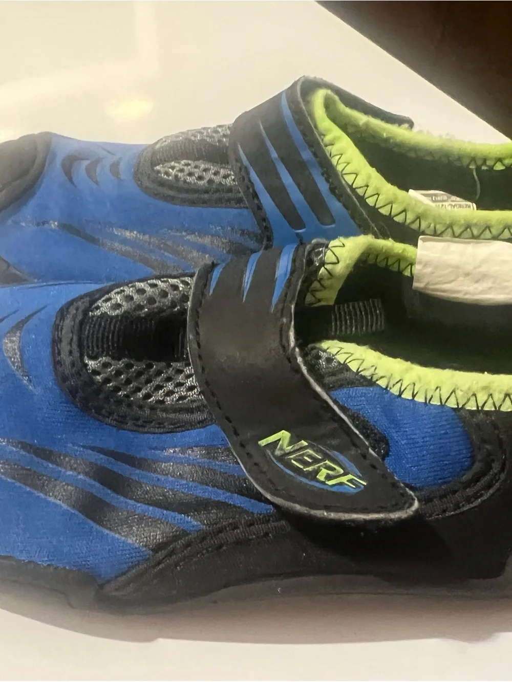 Nerf Kids Blue Water Shoes with Lime Green Interior